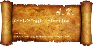 Adriányi Krisztina névjegykártya