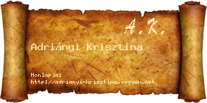 Adriányi Krisztina névjegykártya