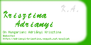 krisztina adrianyi business card