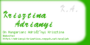 krisztina adrianyi business card